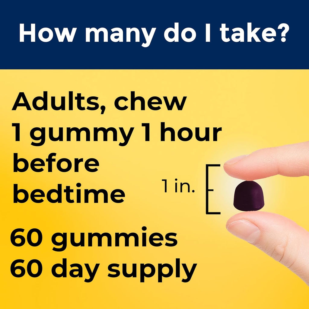 Nature Made Time Release Melatonin 3Mg Gummies, 100% Drug Free Sleep Aid for Adults, 60 Melatonin Gummies, 60 Day Supply