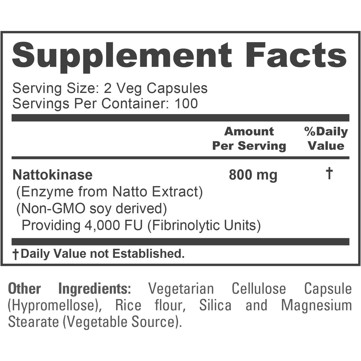 Nusapure Nattokinase 4000 FU 800Mg, 200 Veggie Capsules (Vegan, Non-Gmo)