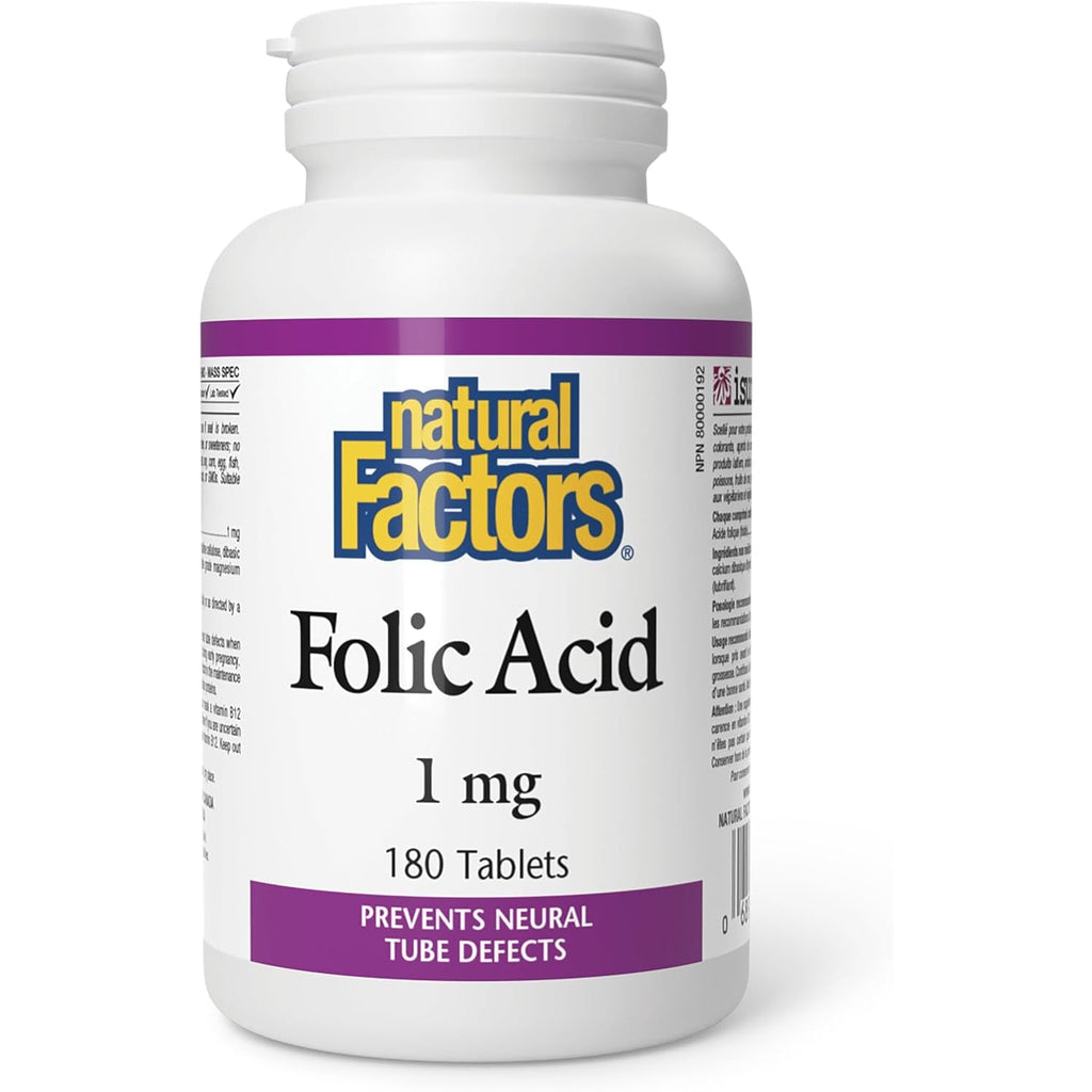 Folic Acid 1Mg (180Tablets) Brand: Natural Factors