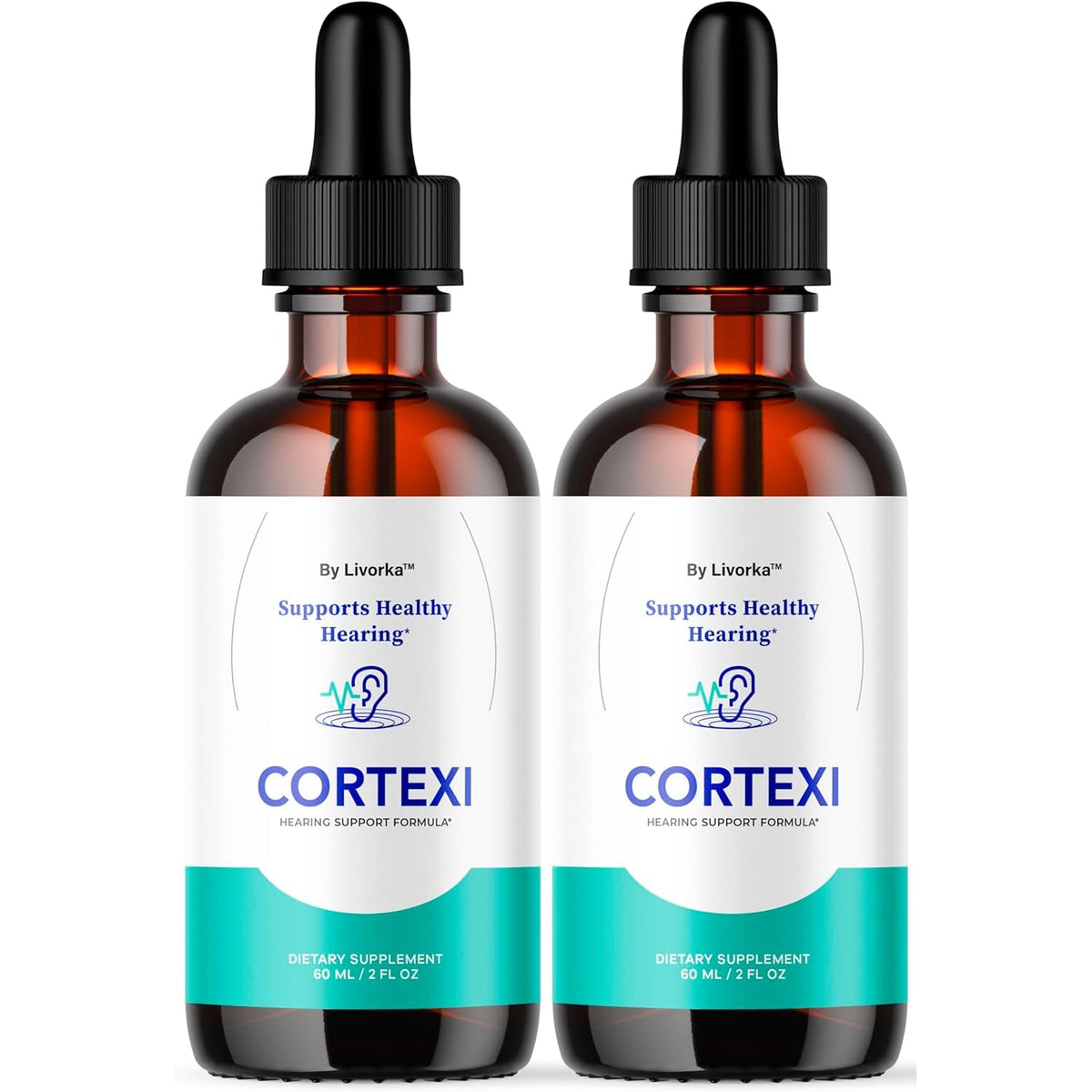 Cortexi Oral Drops to Drink - Formula for Ear Health, Hearing Support - Pack of 2 Bottles (60 Day Supply)
