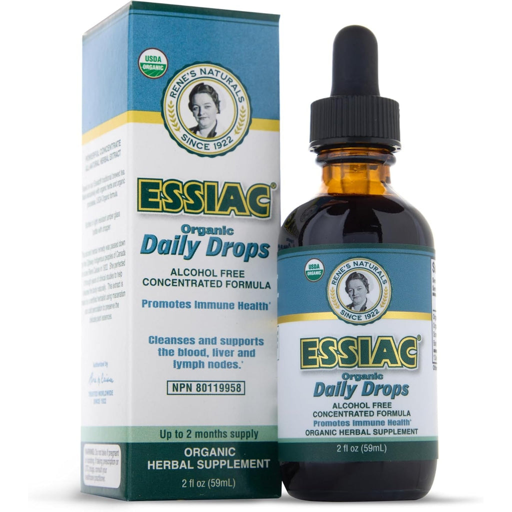 Essiac Original Tea USDA Organic Daily Drops for Enhanced Lymphatic Drainage and Immune Support | Alcohol Free Concentrated Formula | 2Oz (59Ml)