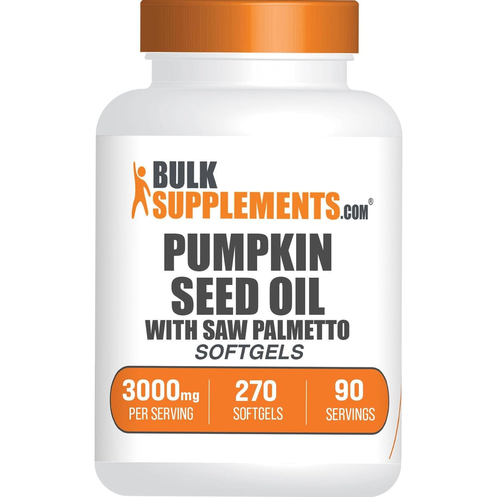 Bulksupplements.Com Pumpkin Seed Oil with Saw Palmetto Softgels - Pumpkin Seed Oil Supplement, Saw Palmetto for Men & Women - Gluten Free, 3 Softgels per Serving (3000Mg), 270 Count (Pack of 1)