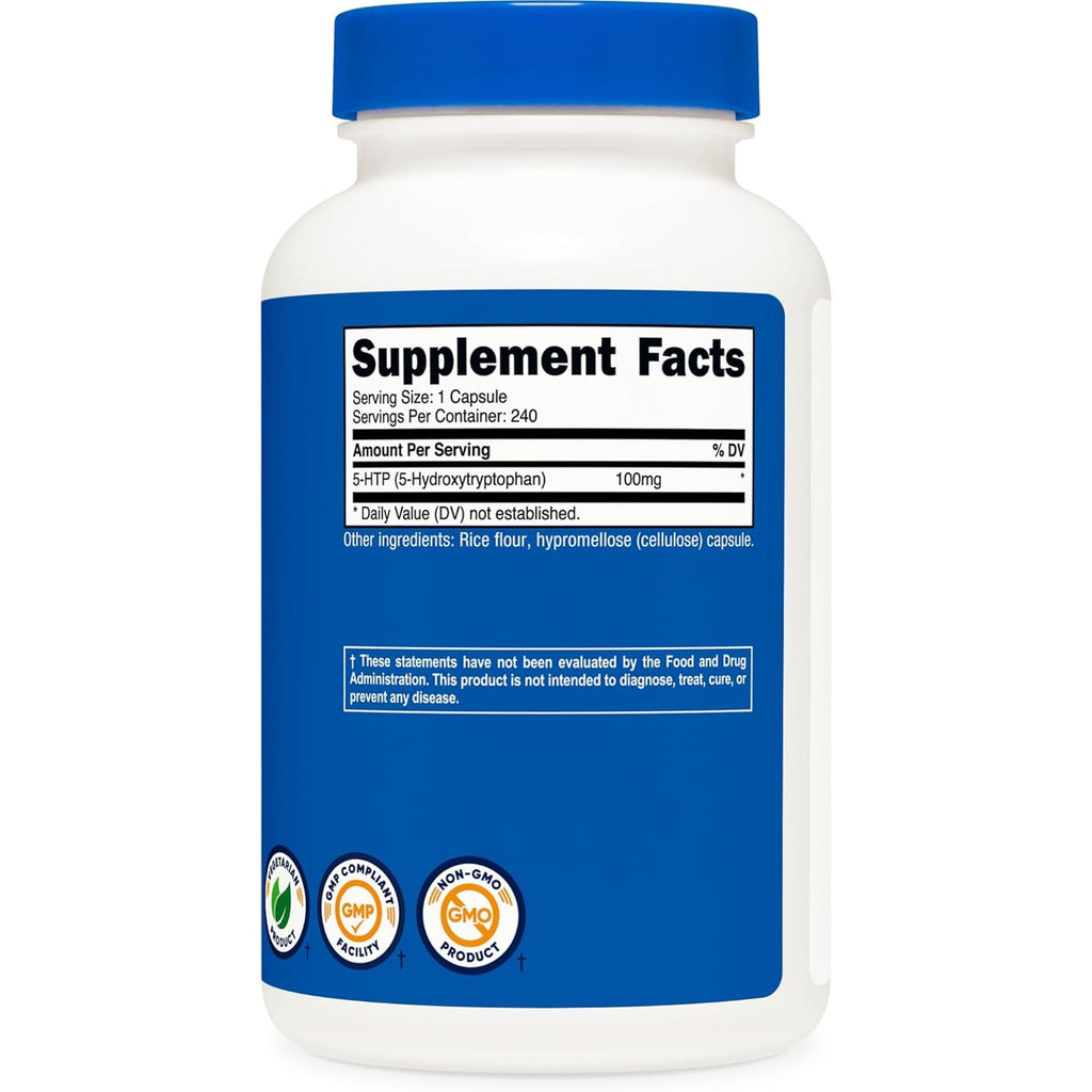 Nutricost 5-HTP 100Mg, 240 Vegetarian Capsules (5-Hydroxytryptophan) - Non-Gmo & Gluten Free