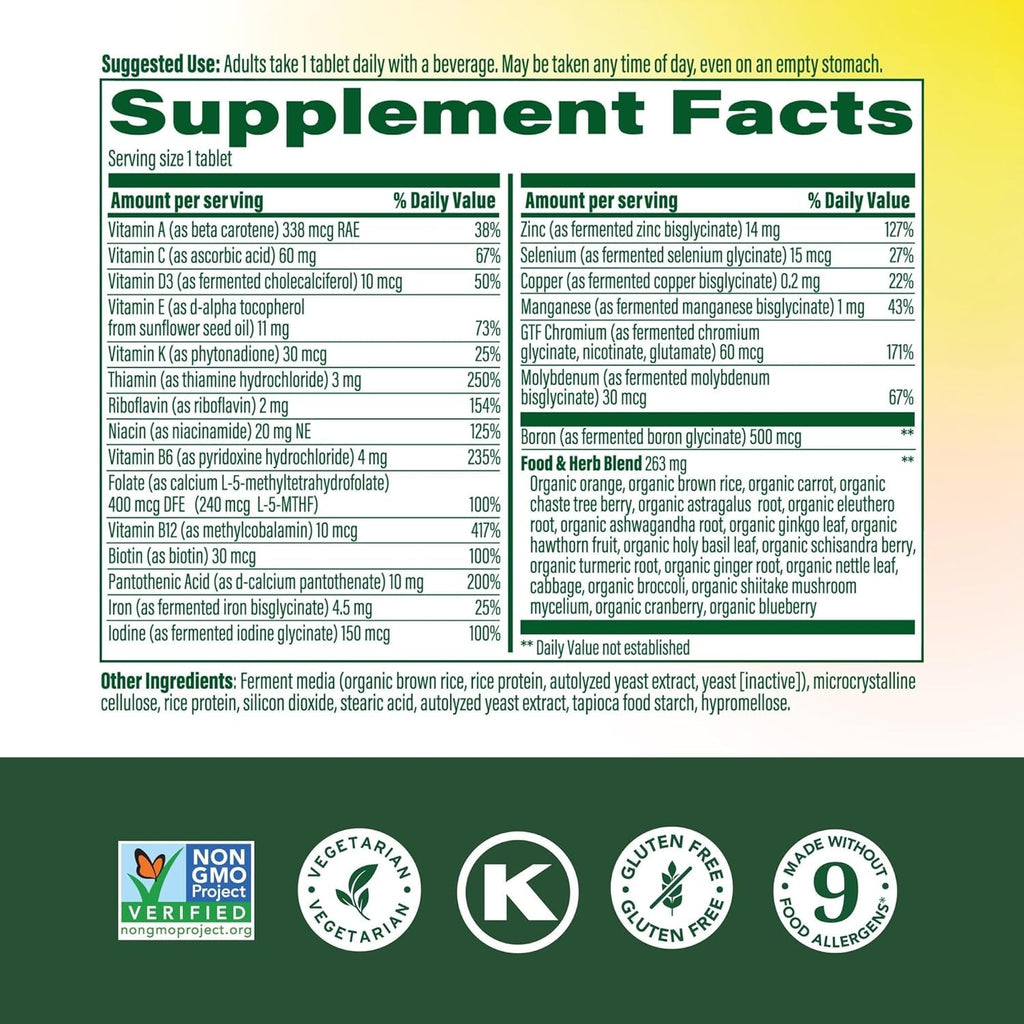 Megafood, Women over 40 One Daily, Daily Multivitamin and Mineral Dietary Supplement with Vitamins C, D, Folate, Biotin and Iron, Non-Gmo, Vegetarian, 90 Tablets (90 Servings)