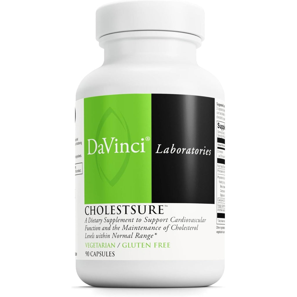 DAVINCI Labs Cholestsure Supplement - Supports Cardiovascular Function - Helps Maintain Healthy Cholesterol Levels in a Normal Range - with Coq10 - Gluten Free - 90 Vegetarian Capsules