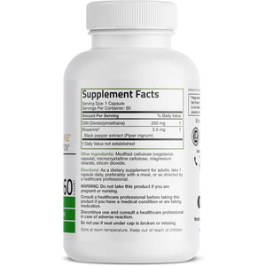 Bronson DIM 200 MG Supplement Diindolymethane with Bioperine for Enhanced Absorption, Estrogen Metabolism & Maintains Balanced Hormone Levels, 60 Vegetarian Capsules