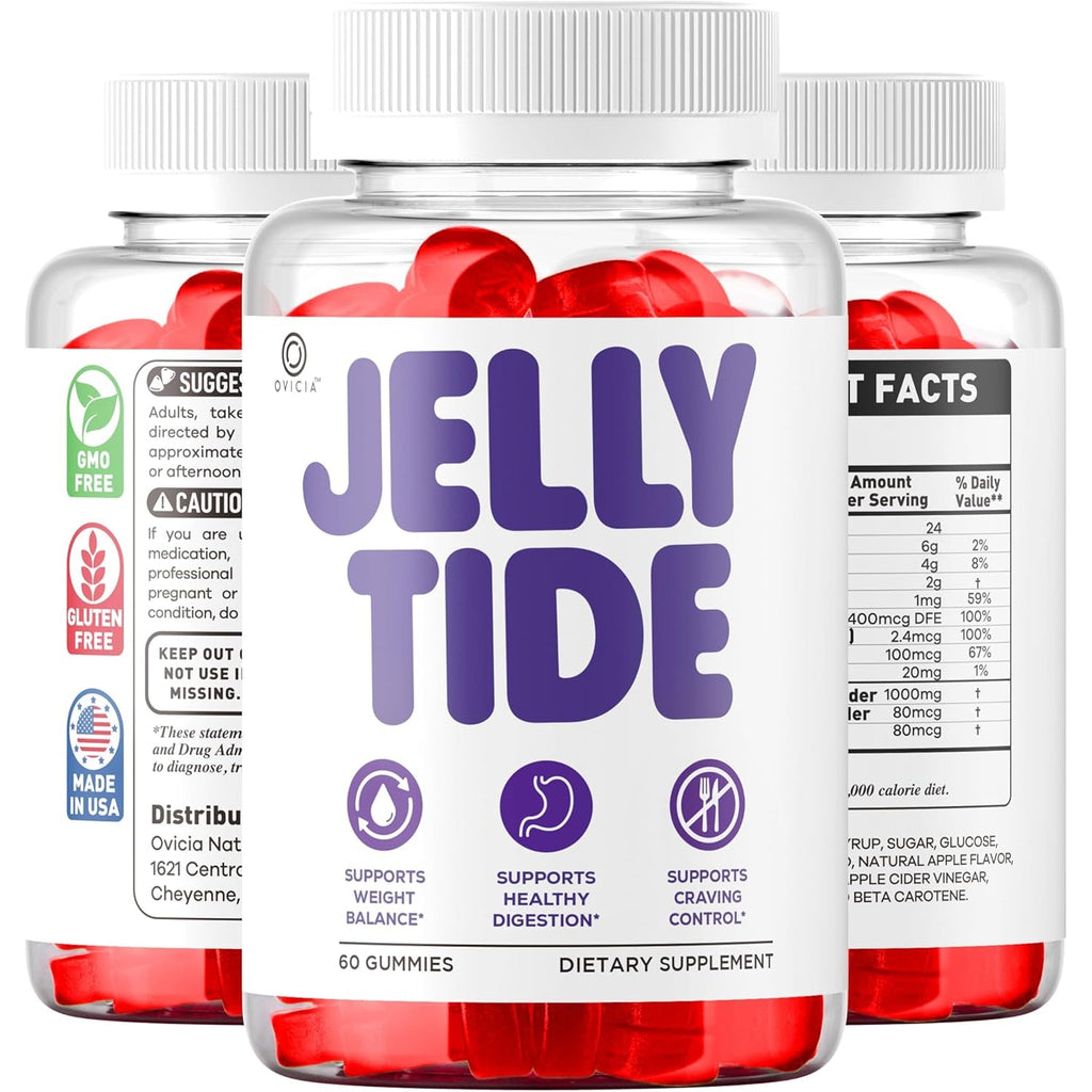 Jelly Tide Gummies - Official Jellytide Advanced Formula Premium plus Gummys All Natural Maximum Strength Jellytidegummies Support Vitamins Overall Health & Wellness, 60 Gummies for 1 Month