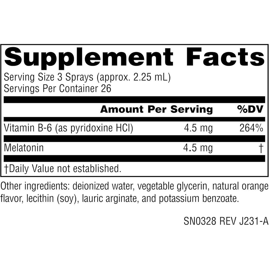 Source Naturals Sleep Science Melatonin Nutraspray -Orange Flavored - 1.5 Mg - 2 Fluid Oz