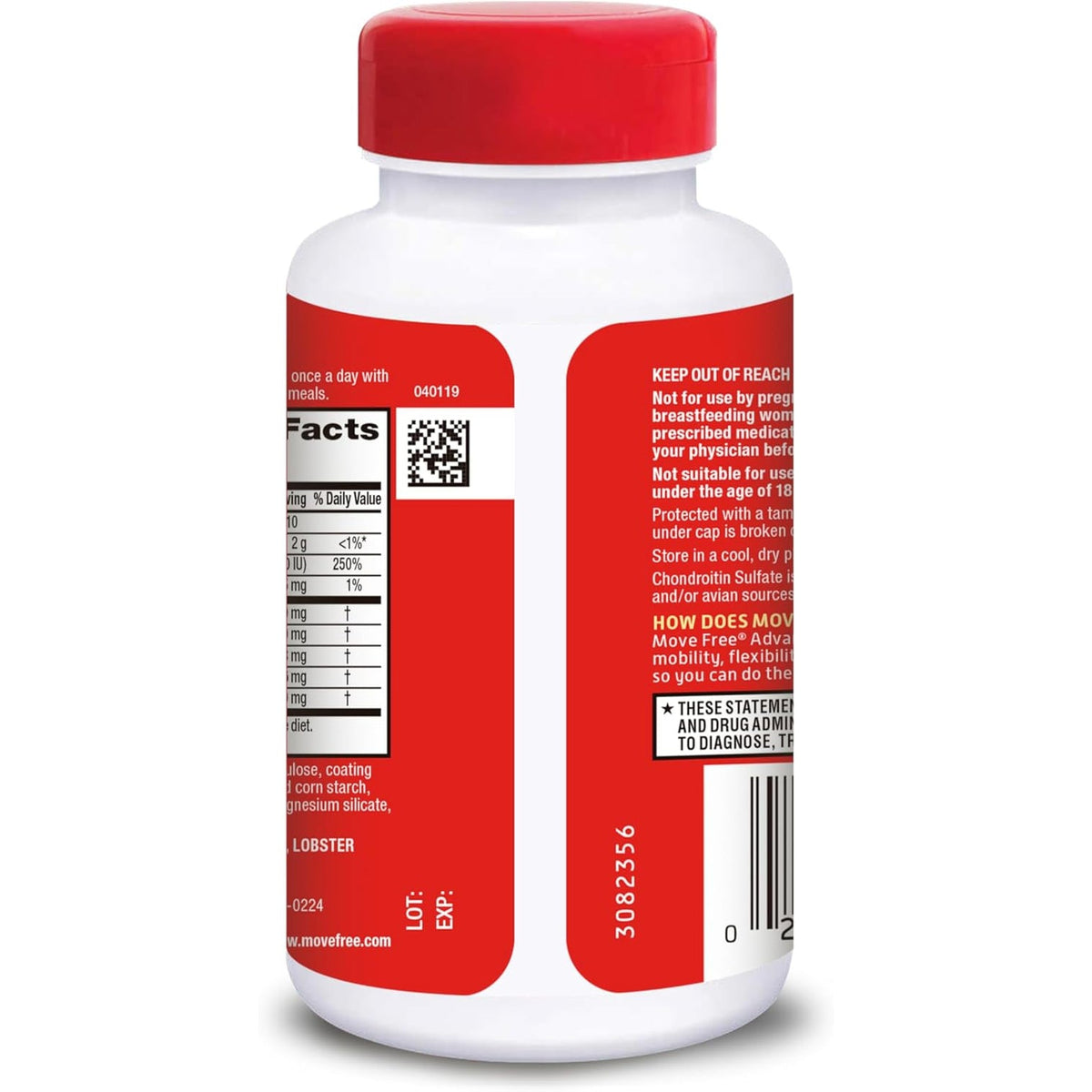 Move Free Advanced Glucosamine Chondroitin MSM + Vitamin D3 Joint Support Supplement, Supports Mobility Comfort Strength Flexibility & Bone + Immune Health - 120 Tablets (40 Servings)*
