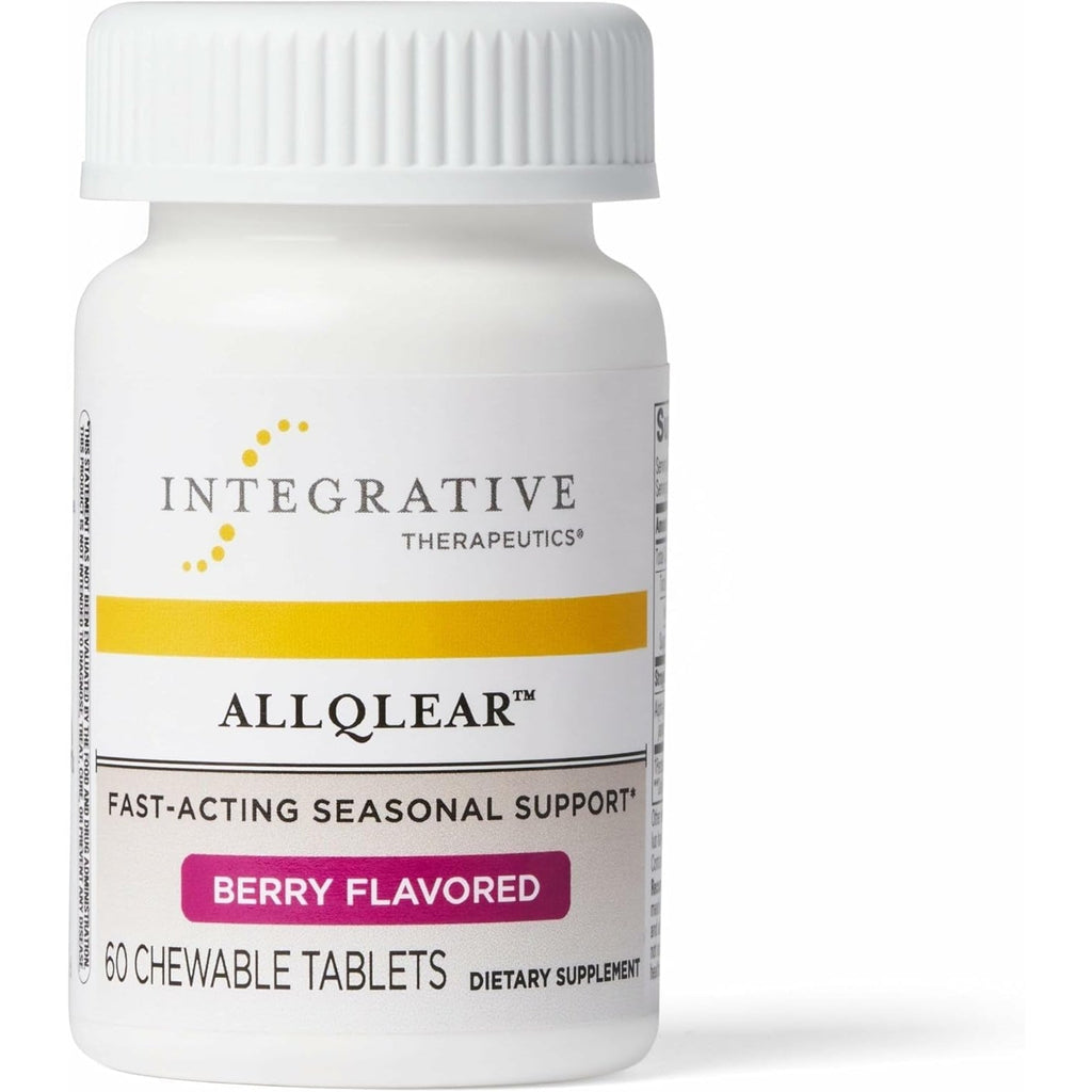 Integrative Therapeutics Allqlear - Seasonal Supplement for Immune Support *- Quail Egg Powder Blend - Dairy-Free - Berry Flavored, 60 Chewable Tablets (30 Servings)