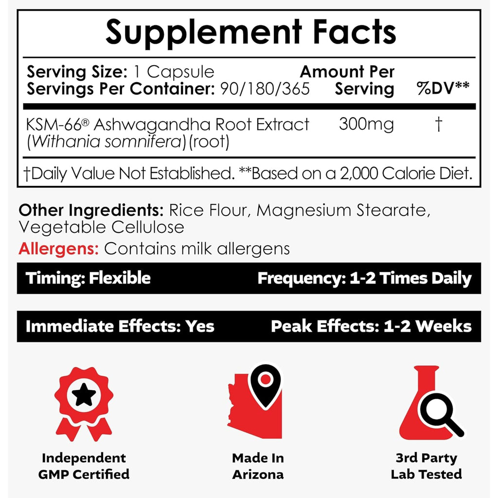 Nootropics Depot KSM-66 Ashwagandha Capsules | 300Mg | 90 Count | Withania Somnifera Extract | Ayurvedic Herb | Adaptogen Supplement | Promote Relaxation*