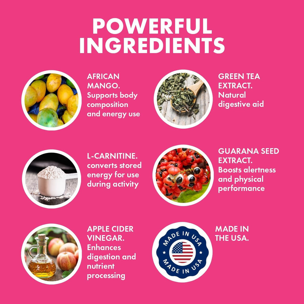 Yes You Can! Slim down Dietary Supplements - with African Mango, L-Carnitine, Apple Cider Vinegar, Green Tea Extract, and Caffeine Derived from Guarana Seed Extract, 30 Capsules/1 Month Supply