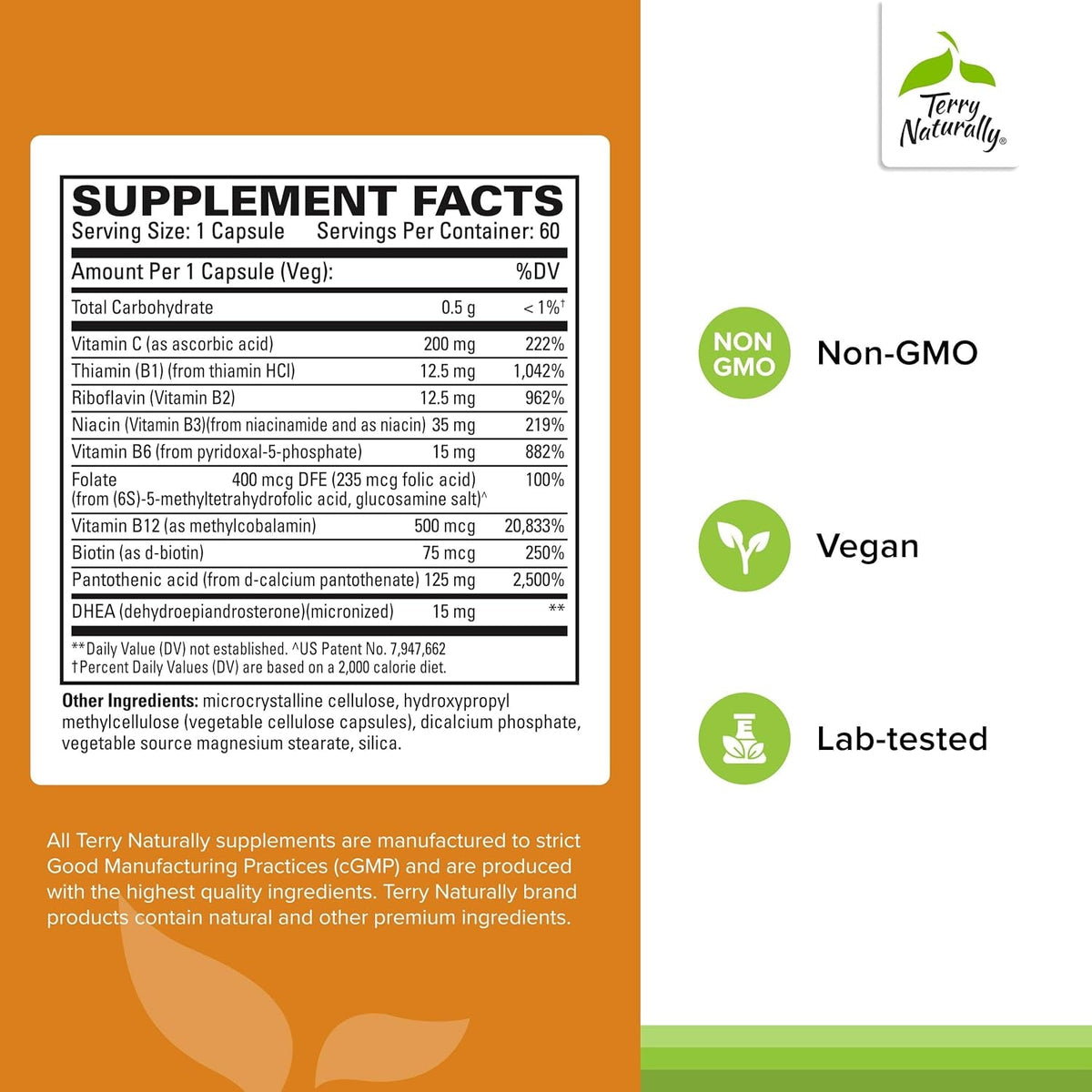 Terry Naturally Cortisol Rescue - 60 Capsules - Vegan, Non-Gmo, Gluten Free - 60 Servings