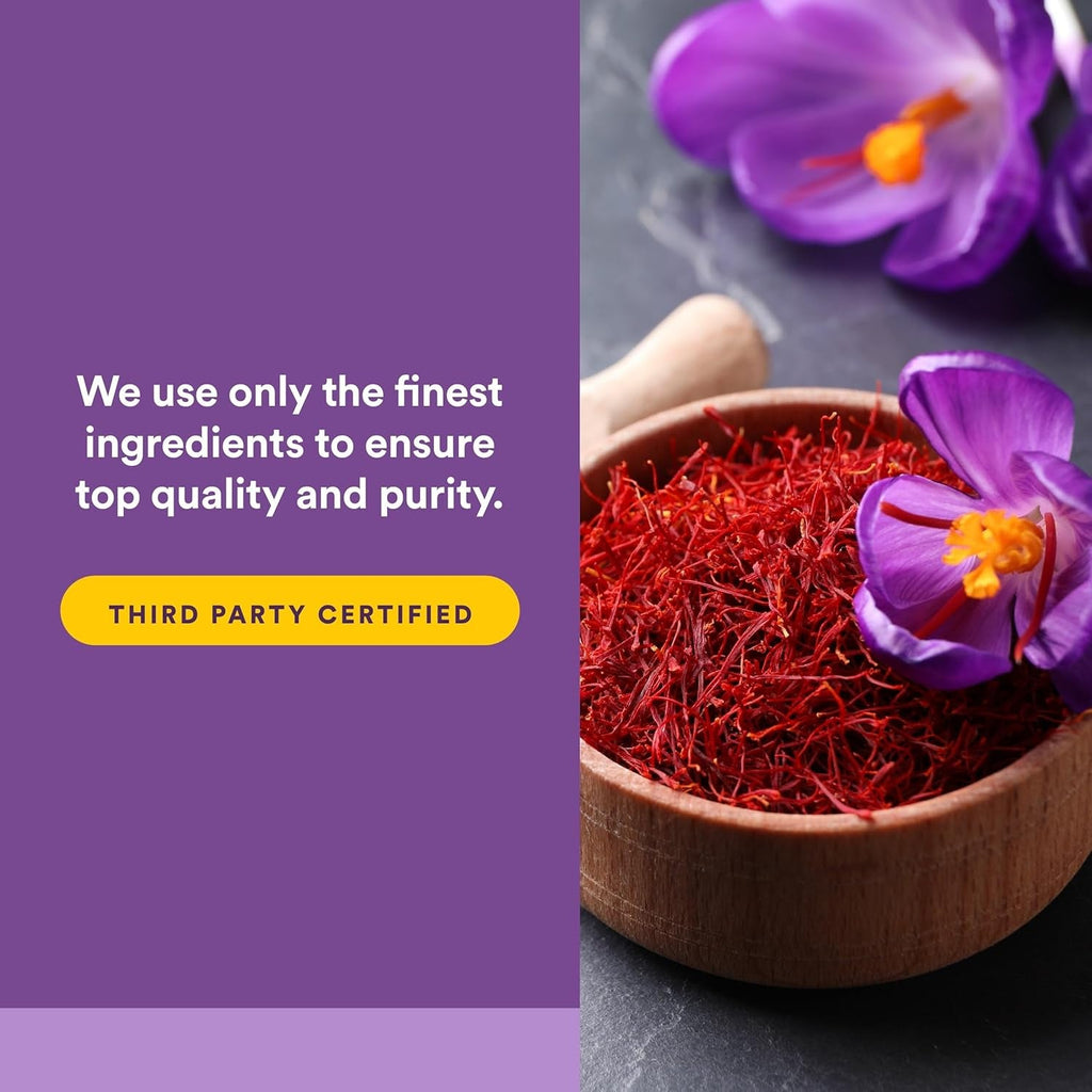 Natural Factors 100% Pure Saffron Extract - Supports Restful Sleep & Calm Outlook - Natural Herbal Supplement for Relaxation Support - 30 Vegetarian Capsules (30 Servings)