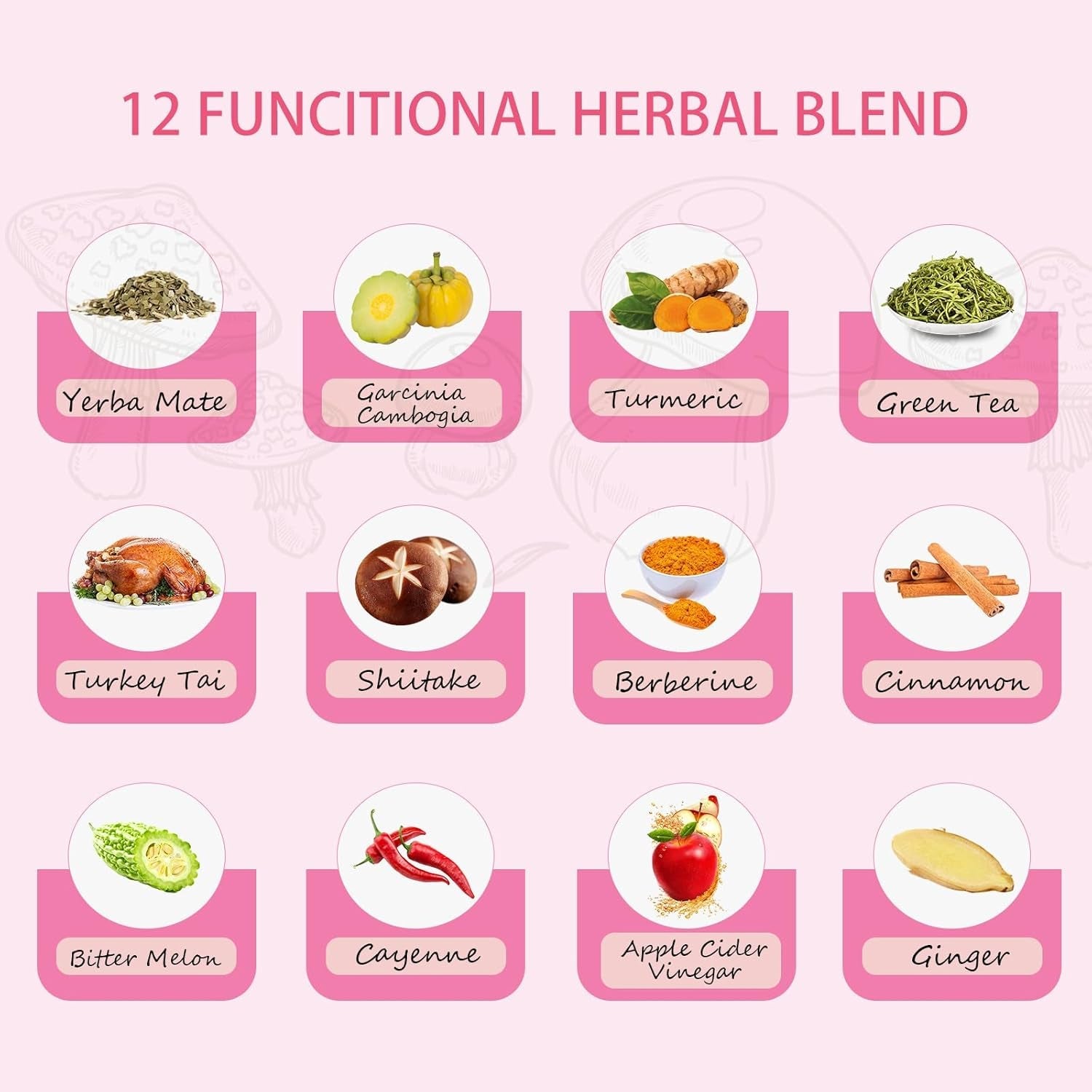 Slim Mushroom Coffee, Instant Coffee with Berberine, Cinnamon, Yerba Mate, Turmeric, & More for Skinny, Metabolism Boost - 30 Servings