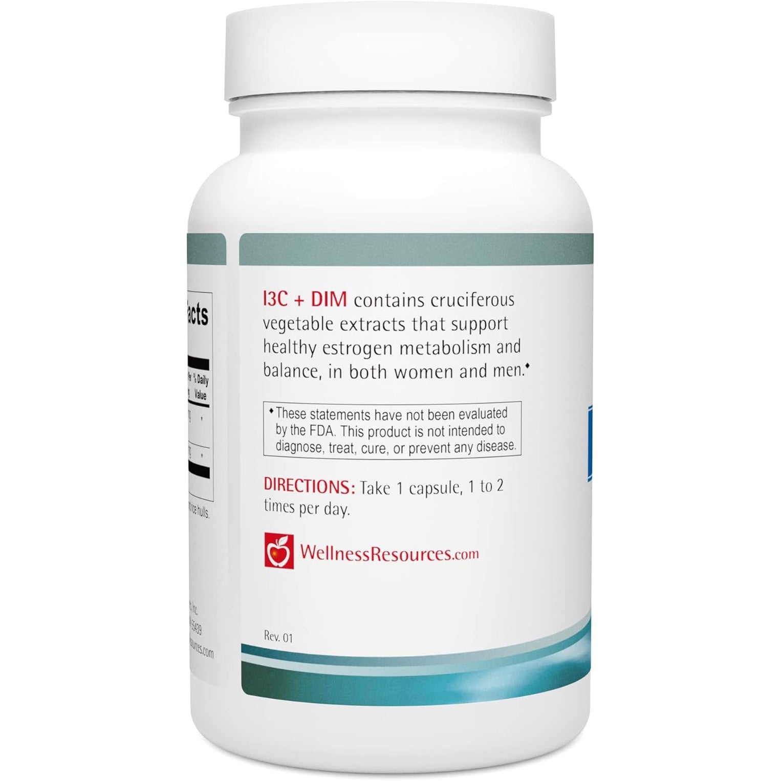 Wellness Resources I3C + DIM for Healthy Estrogen Metabolism, Detoxification (60 Capsules) - 300Mg I3C + 100Mg DIM - Vegan, Gluten-Free