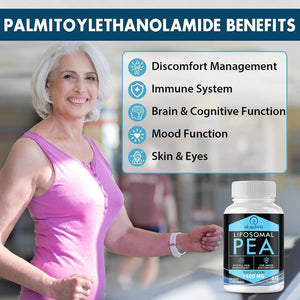 Ulmubra Liposomal Palmitoylethanolamide 1300 MG plus Luteolin 100 MG, Superior Absorption, Micronized Pea Supplement for Discomfort Management, 60 Softgels