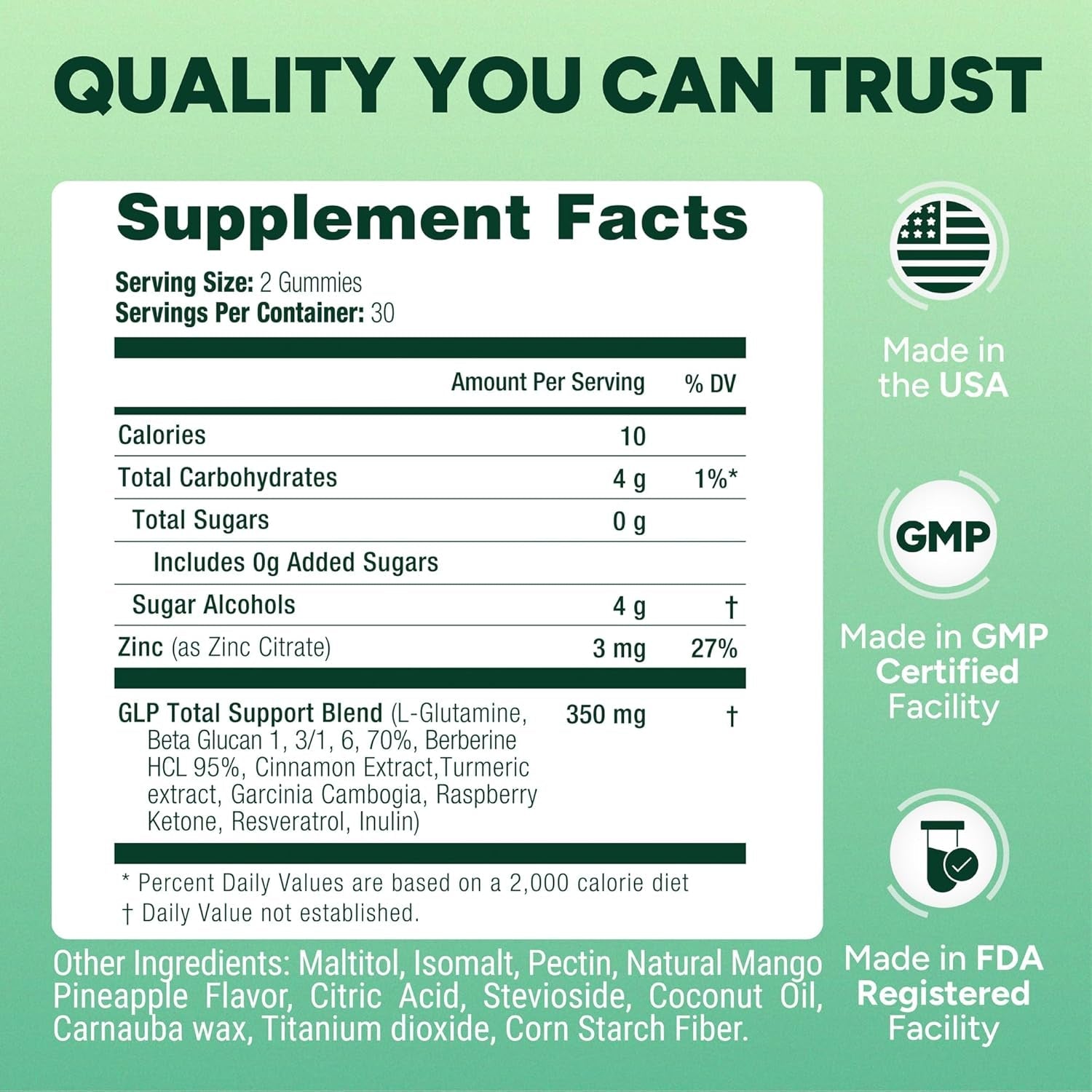 GLP-1 Support Gummies – Sugar-Free Appetite & Craving Control Supplement with Berberine, Cinnamon, Turmeric, Garcinia & Raspberry Ketones – Digestion, Weight Loss, Carb Blocker, Vegan, Keto