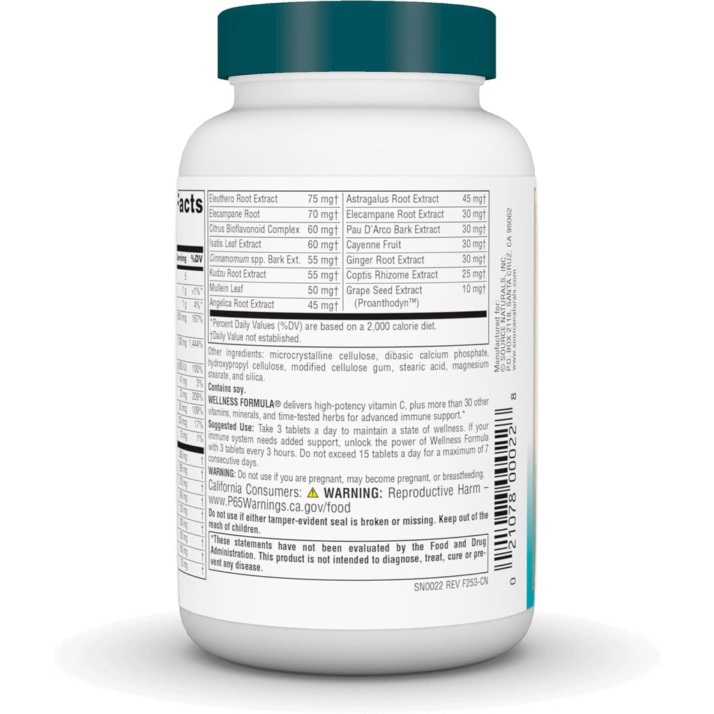 Source Naturals Wellness Formula Bio-Aligned Vitamins & Herbal Defense - Immune System Support Supplement & Immunity Booster* - 90 Tablets