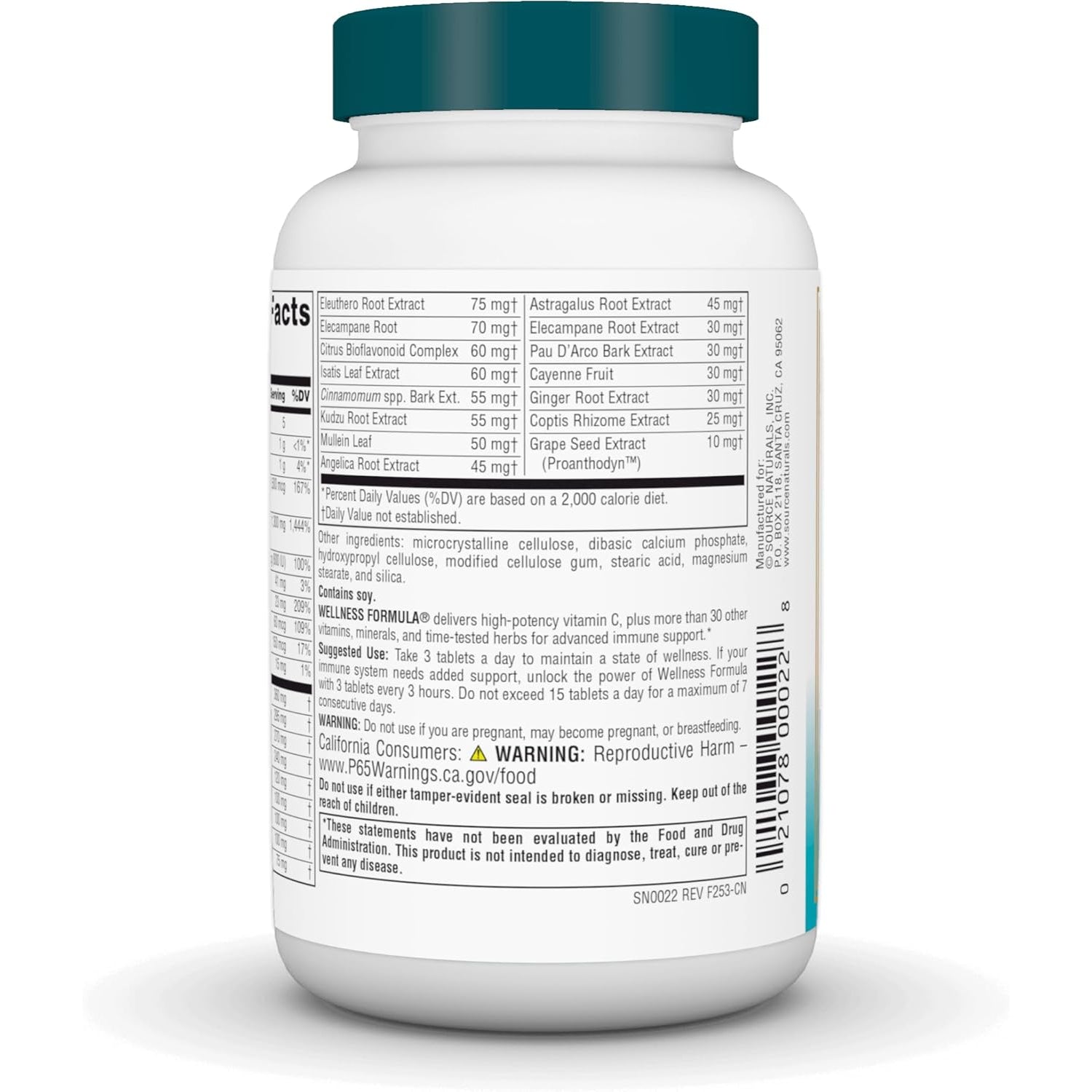 Source Naturals Wellness Formula Bio-Aligned Vitamins & Herbal Defense - Immune System Support Supplement & Immunity Booster* - 90 Tablets