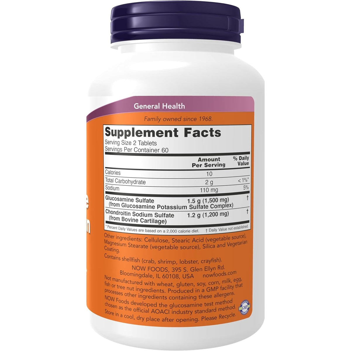 NOW Foods Supplements, Glucosamine & Chondroitin Extra Strength, Sulfate Forms, 120 Tablets