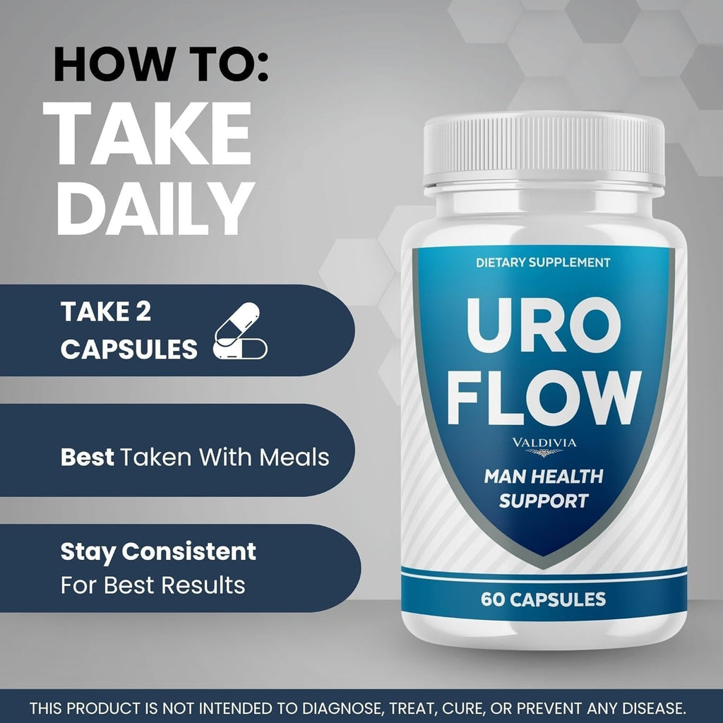 Valdivia Uroflow Capsules – All Natural Uroflow Supplement Pills for Maximum Strength, Premium URO Flow Official Reviews (60 Capsules)