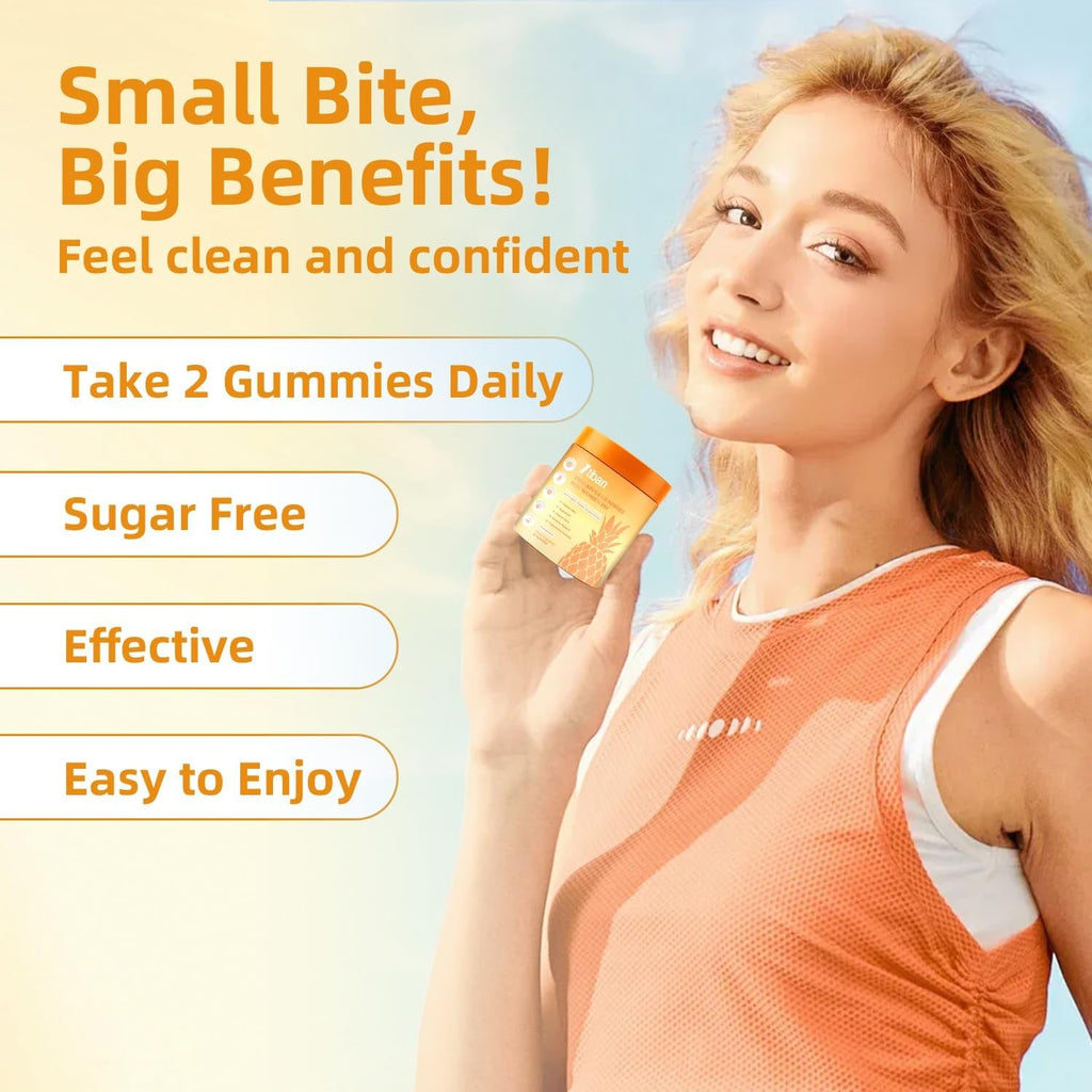 Pineapple Gummies for Women Ph, Premium Feminine Ph Balance Gummy, Vaginal Probiotics, Immune Support, Vegan, Gluten-Free, 60 Gummies 30 Servings