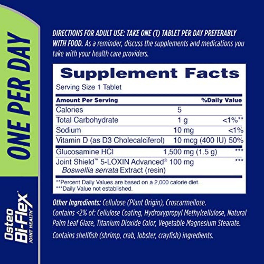 Osteo Bi-Flex One per Day Vitamin D Supplement, Improve Joint Function, Support Bone and Immune Health, 130 Coated Tablets