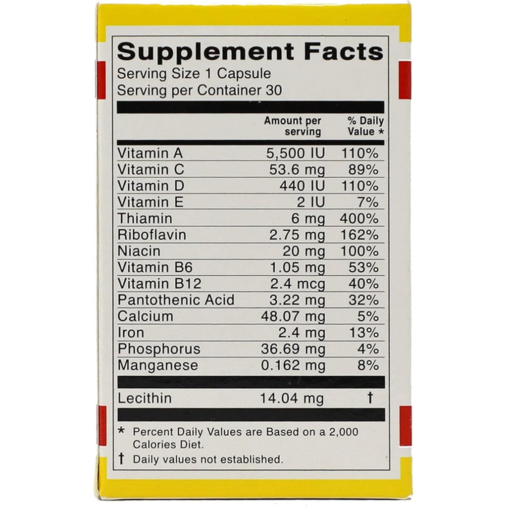 Vital Fuerte, Vitamins and Minerals Supplement, 30 Capsules, Bottle.