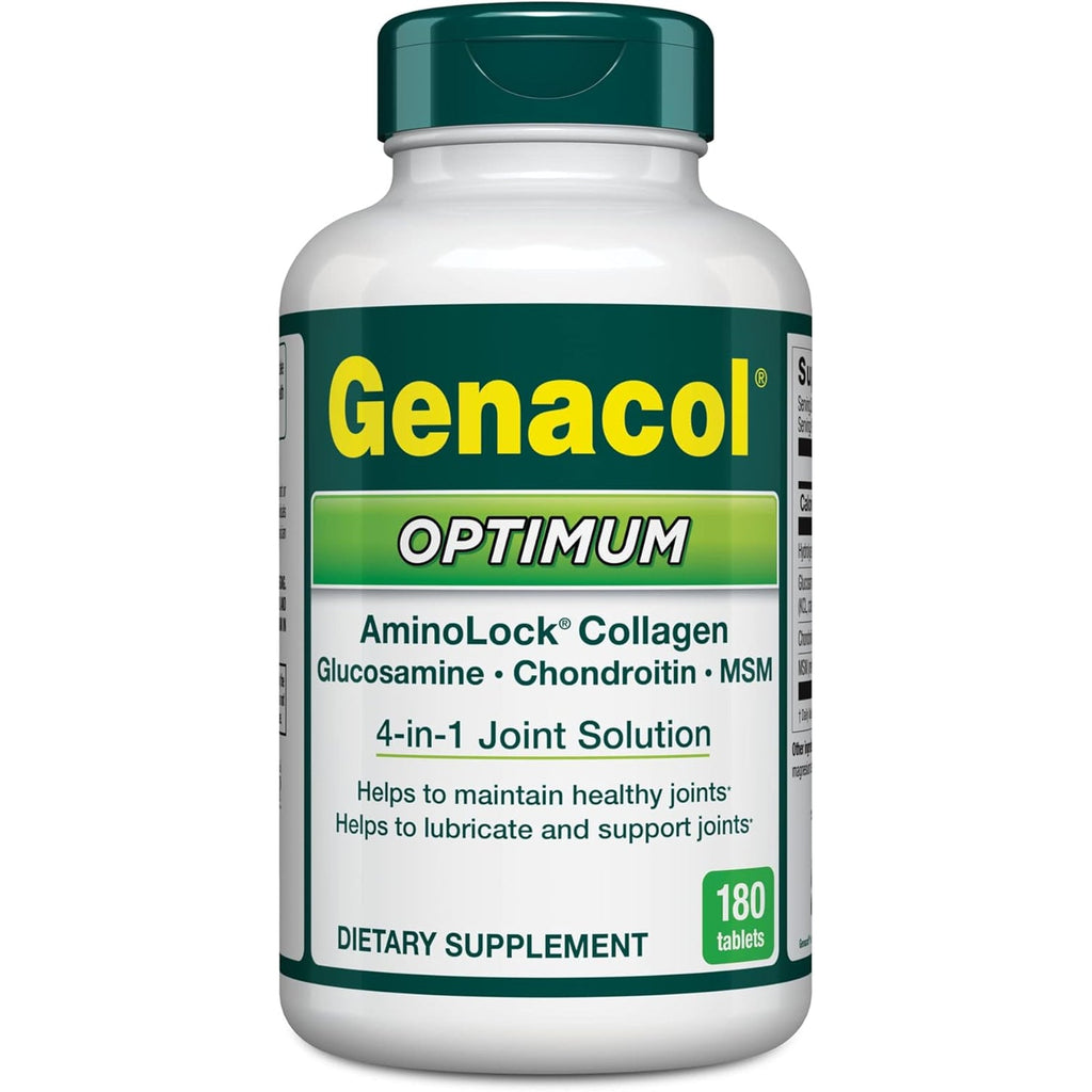 Genacol Optimum – Glucosamine, Chondroitin, MSM & Ultra-Hydrolyzed Collagen Joint Supplement, Complete Formula for Joints and Cartilage, 180 Tablets (60-Day Supply)