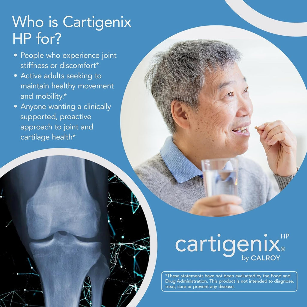 Calroy Cartigenix HP Joint & Cartilage Support Supplement - for Men and Women - Supports Flexibility, Mobility & Comfort – 60 Vegan Capsules