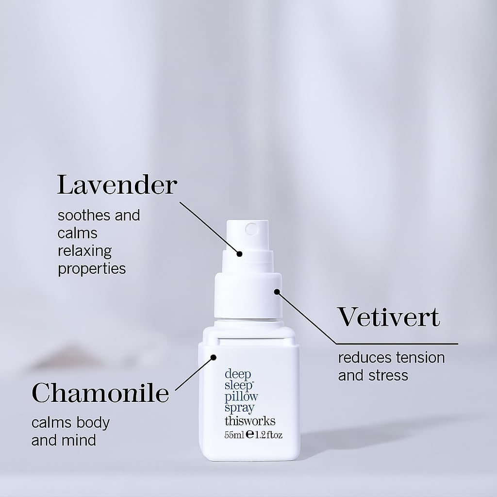 THISWORKS Deep Sleep Pillow Spray – Fast-Acting Natural Formula with Lavender for Relaxation and Restful Sleep – 35 Ml (1.2 Fl Oz) Mini Travel Size