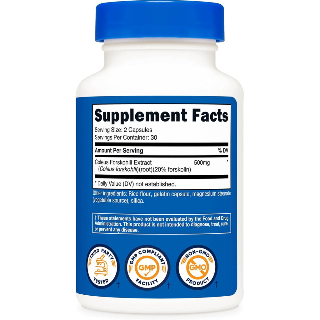 Nutricost Coleus Forskohlii 500Mg, 60 Capsules - Maximum Strength Formula