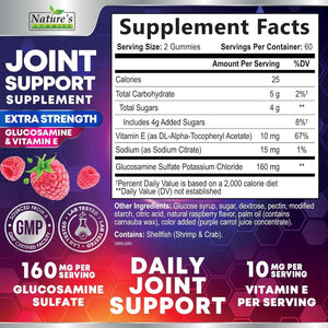 Joint Support Supplement - Extra Strength Glucosamine Gummy Supports Joints Health & Flexibility for Back, Knees, Hands - Natural Vitamin E Immune Support - Best Gummies for Women & Men - 120 Gummies
