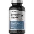 Horbäach Glucosamine Chondroitin MSM | 360 Caplets | Advanced Formula with Turmeric | Non-Gmo, Gluten Free