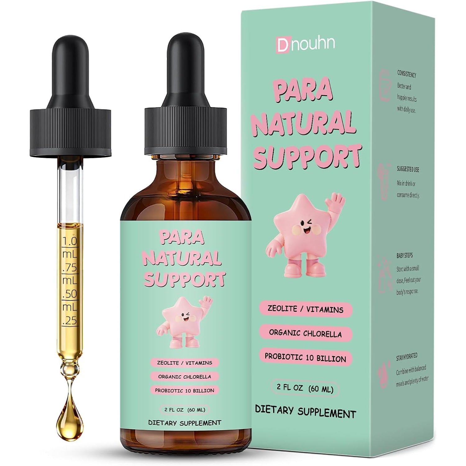 Parasite Cleanse for Humans & Kids,Parasite Cleanse Liquid Drops with Wormwood, Black Walnut, Clove, Zeolite, Organic Chlorella, Oregano & Probiotics – Alcohol-Free, 2 Fl Oz (30 Servings)