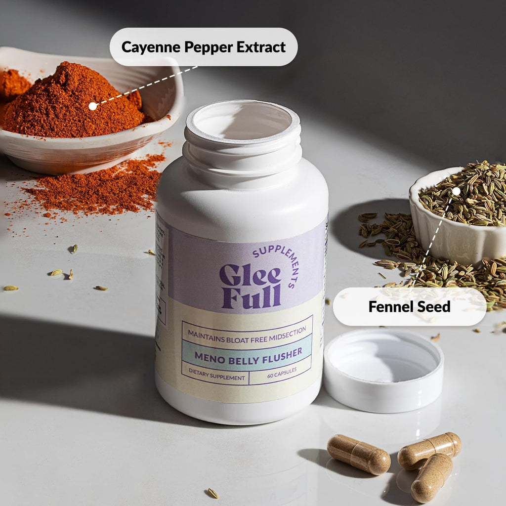 Gleefull Meno Belly Flusher - Menopause Supplements for Women - Hormone Balance for Weight Loss - Supports Digestion to Maintain Healthy Metabolism