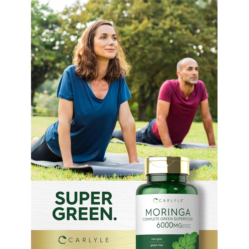 Carlyle Moringa Oleifera Supplement | 180 Capsules | Complete Green Superfood for Women and Men | from Moringa Leaf Powder | Non-Gmo and Gluten Free