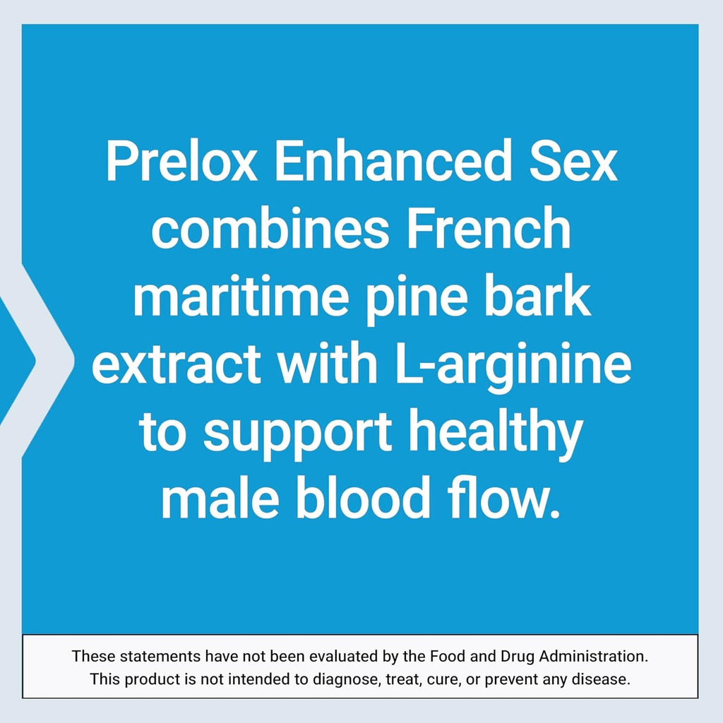 Life Extension Prelox Enhanced Sex – French Maritime Pine Bark Extract, L-Arginine – Male Sexual Health, Promotes Male Blood Flow – Gluten-Free, Non-Gmo – 60 Tablets