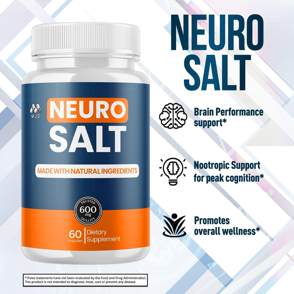 (5 Pack) Neuro Salt Capsules, Neurosalt Pills with All Natural Ingredients, Advanced Neuro Salt Capsules Overall Health and Wellness Supplement Formula with Max Strength Multivitamin (300 Capsules)