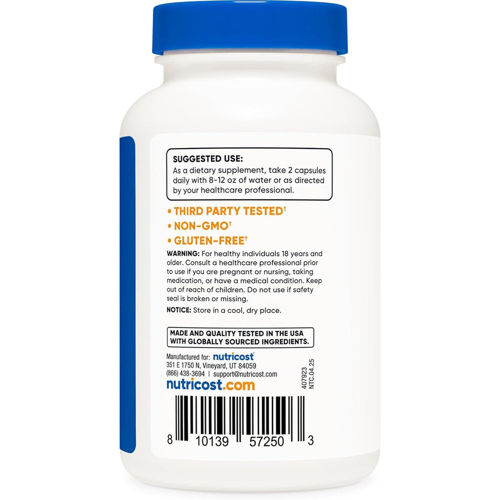 Nutricost Betaine Anhydrous Capsules 1500Mg, 60 Servings - Gluten Free, Non-Gmo, 750Mg per Cap, 120 Capsules