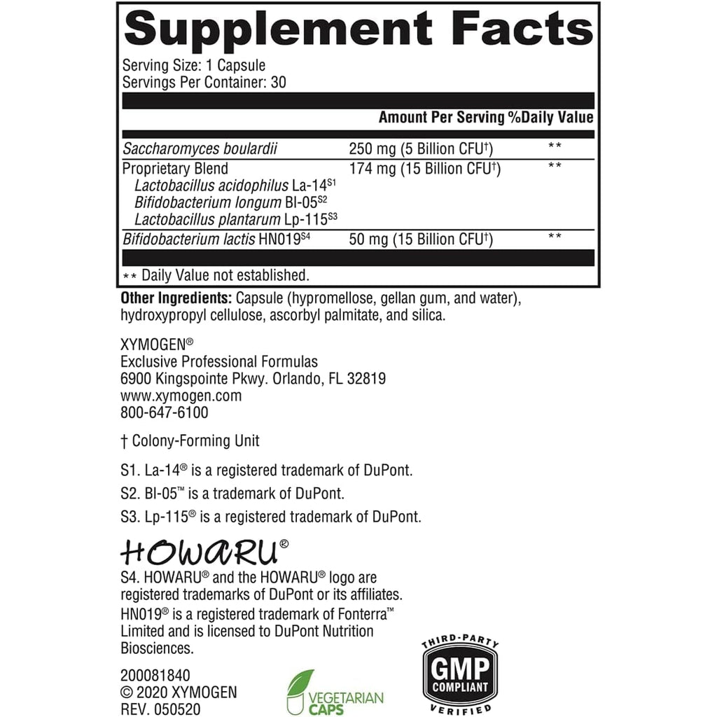 XYMOGEN Probiomax Sb 35B - 35 Billion CFU Probiotic Supplement for Digestive Health Support* - Saccharomyces Boulardii - Vegetarian, Non-Gmo & Gluten-Free - 30 Capsules