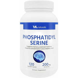 ML Naturals Phosphatidyl Serine 200Mg (Per Serving) – 120 Vegetable Capsules – Non-Gmo – Supports Memory & Brain Function
