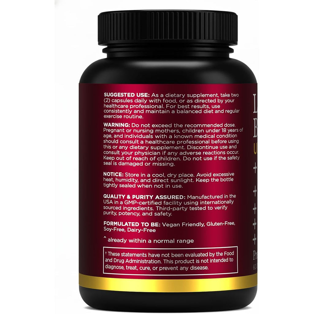 Liposomal Berberine HCL Capsules Supplement for Men and Women - 60 Capsules, 30 Servings - Third Party Tested, Made in USA