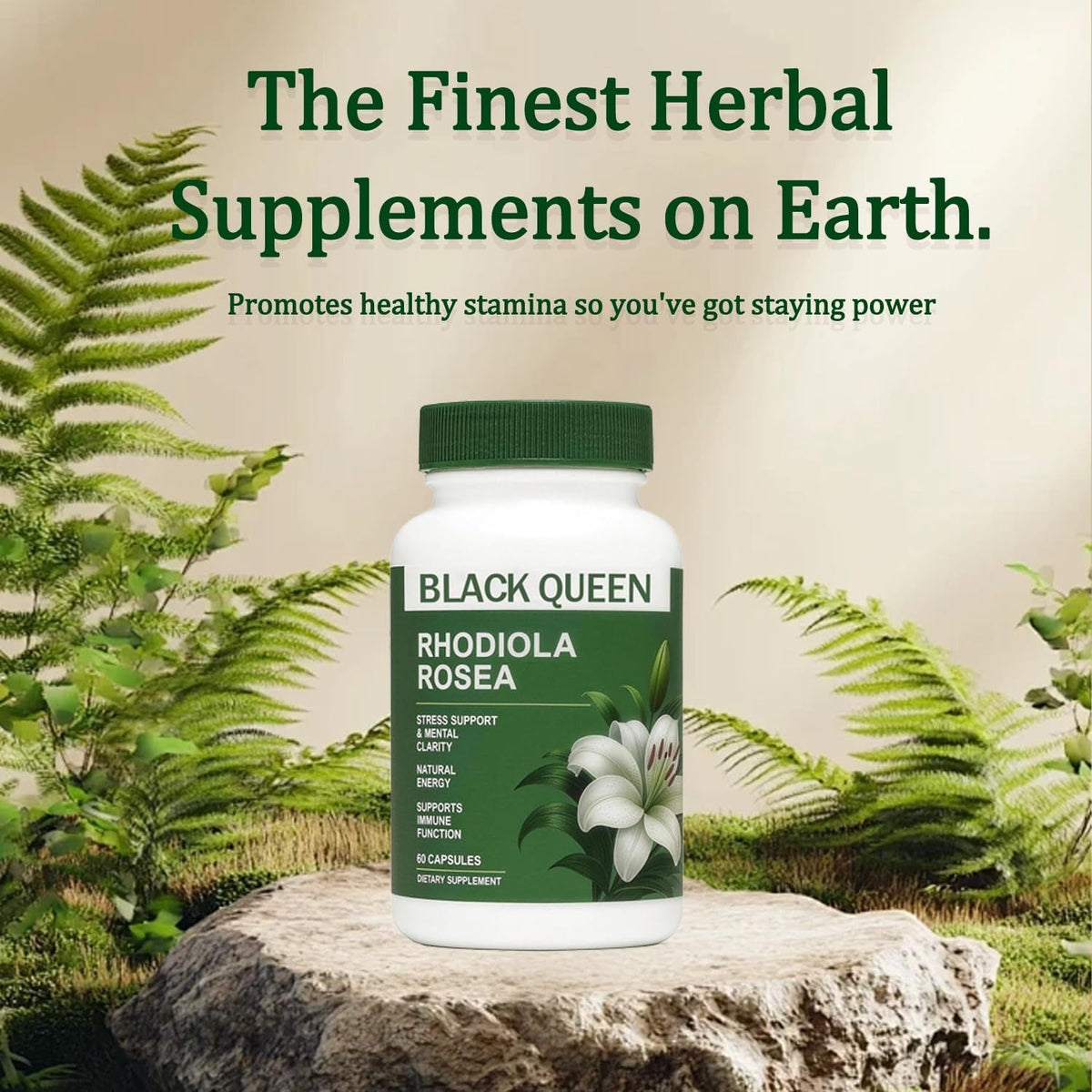 Black Queen Rhodiola Rosea Capsules 500Mg - 60 Capsules