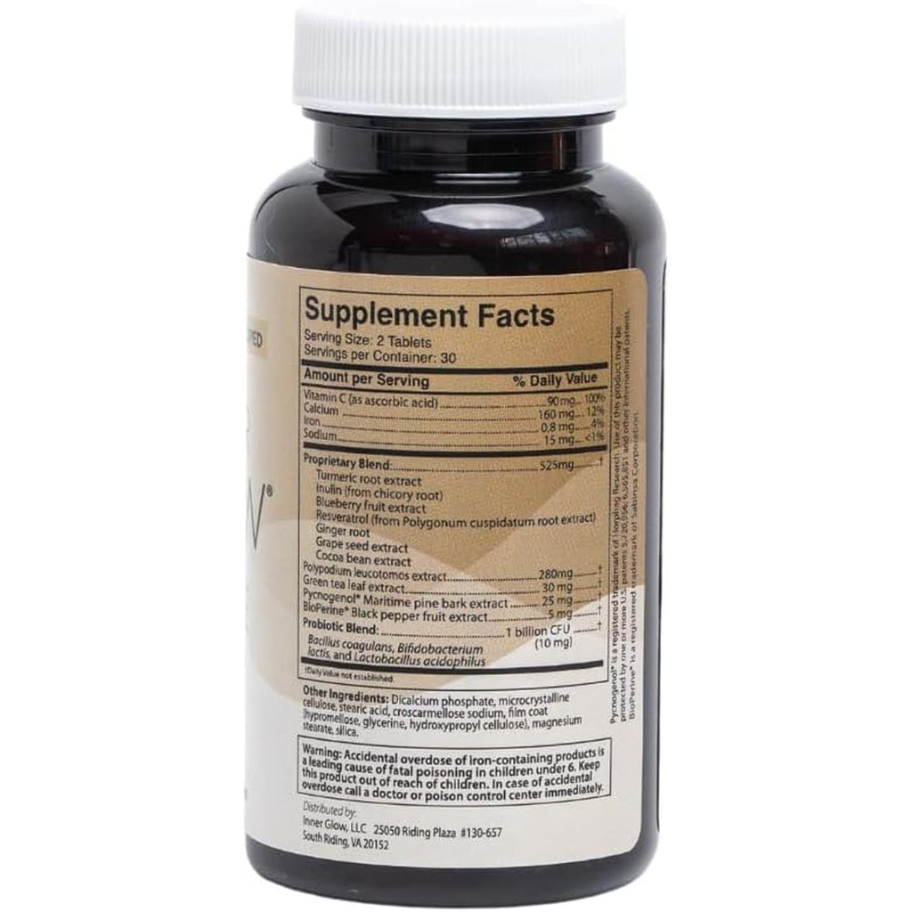 Inner Glow Age Defense Vitamins - Dermatologist and Plastic Surgeon Developed to Fight Photoaging and Melasma, Polypodium Leucotomos Antioxidant Formula – Vegan, Gluten-Free – 60 Capsules