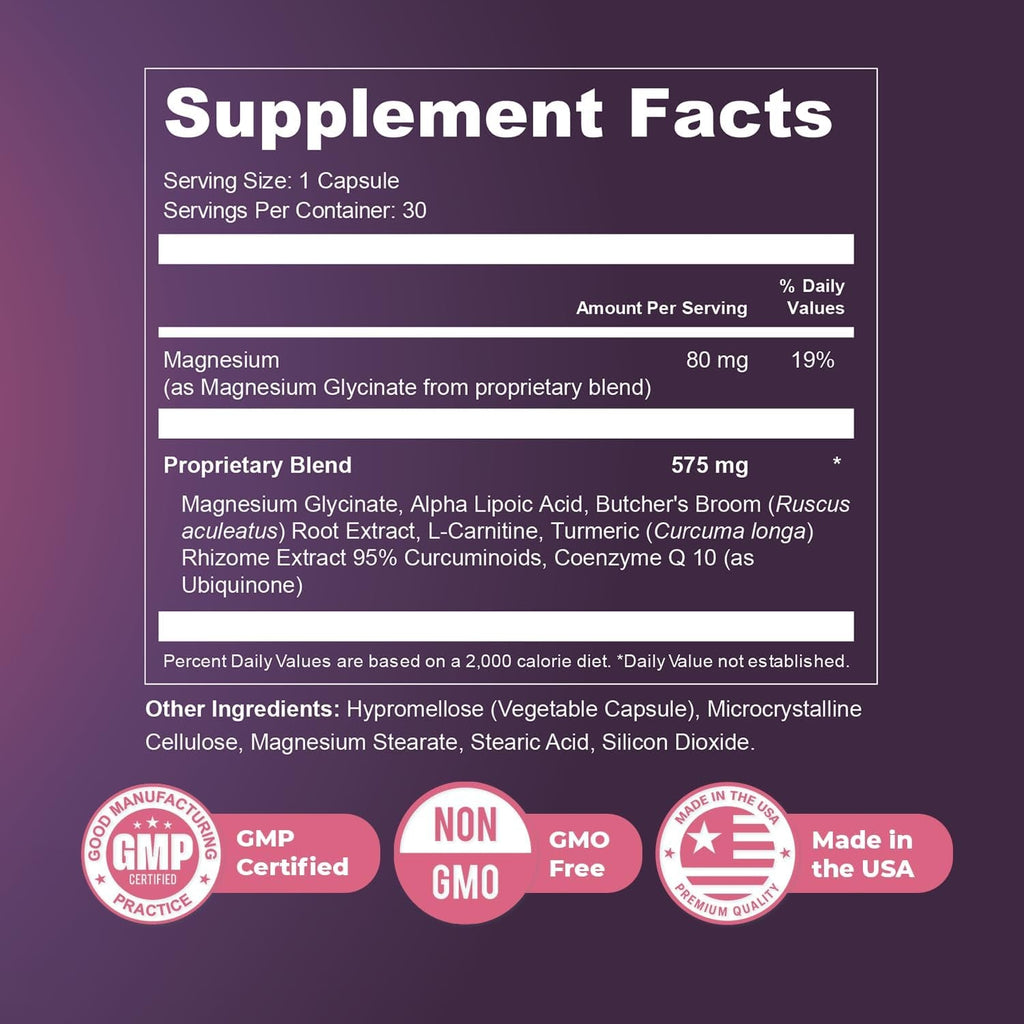 Presgera Capsules – Natural Daily Supplement with Magnesium Glycinate, Turmeric, Alpha Lipoic Acid & More – Made in USA, Non-Gmo, Easy-To-Take – 30 Capsules, 1 Month Supply