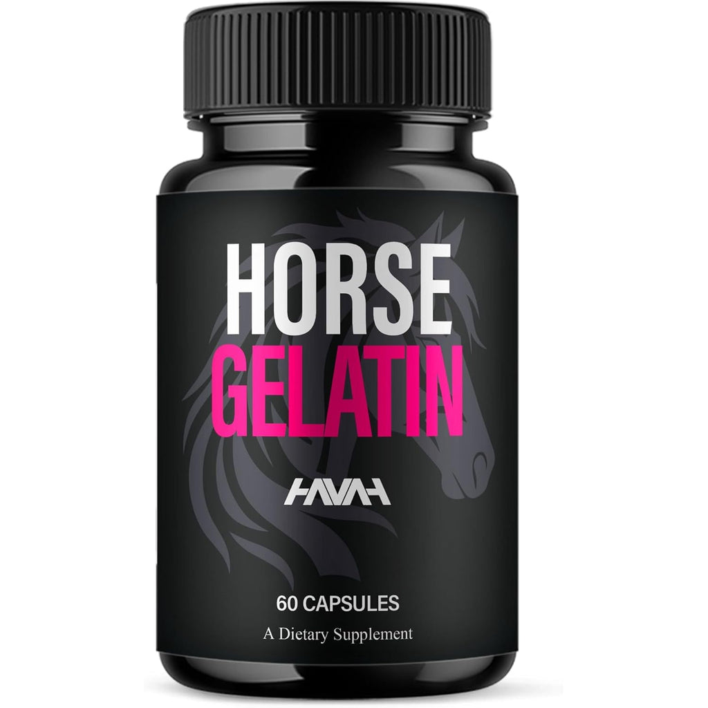 Havah Horse Gelatin Advanced Overall Support Capsules, Horse Gelatin Advanced All Natural Health Management and Overall Wellness Support Supplement Formula Pills (1 Pack - 60 Capsules)