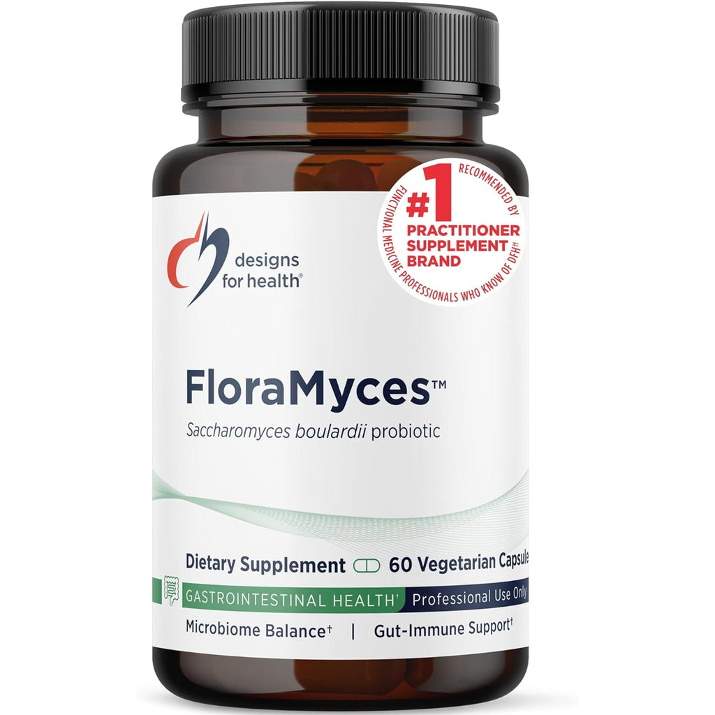 Designs for Health Floramyces 500Mg Saccharomyces Boulardii Probiotic - Gut Health Supplements - Shelf-Stable Digestive Probiotics for GI Health - Dairy-Free, Vegan Probiotic (60 Capsules)