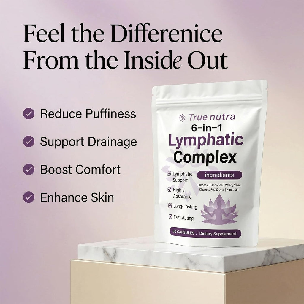True Nutra Lymphatic Complex,True Nutra Lymphatic Complex 6 in 1,Vegan · Non-Gmo.60 Soft Capsules (1Pcs)